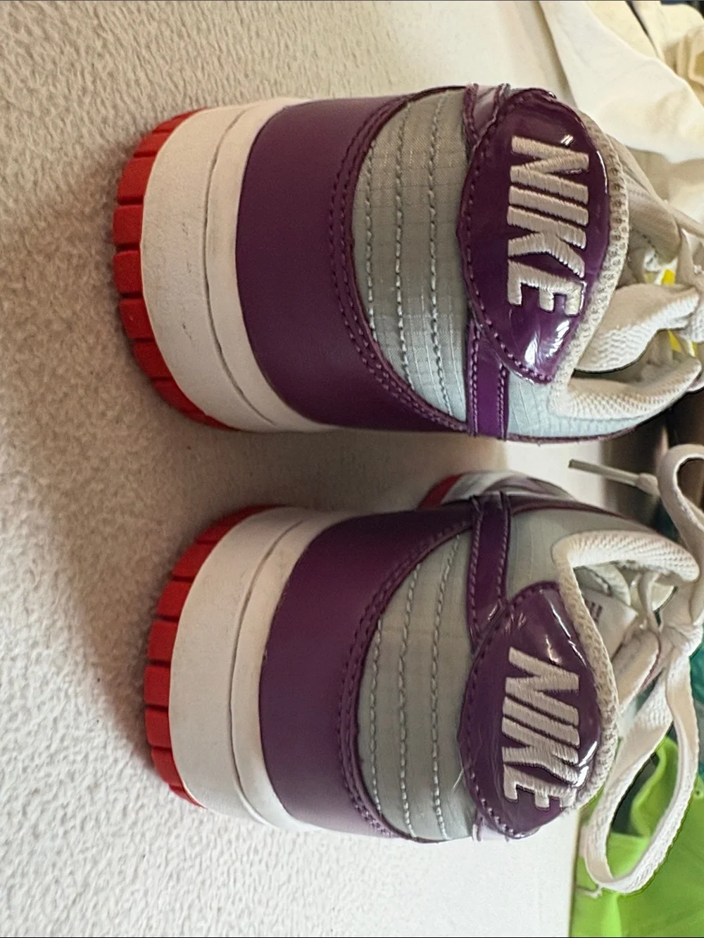 Nike Purple and Gray Low-Top Sneaker Heel Detail